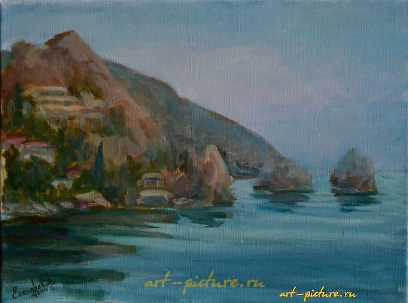 "Evening Study, canvas, oil"