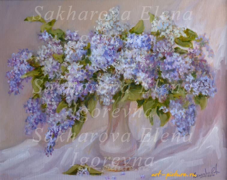 "Lilac, canvas, oil"