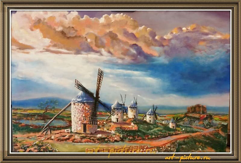 The translation of "Мельницы масло холст" into English is "Mills oil canvas."