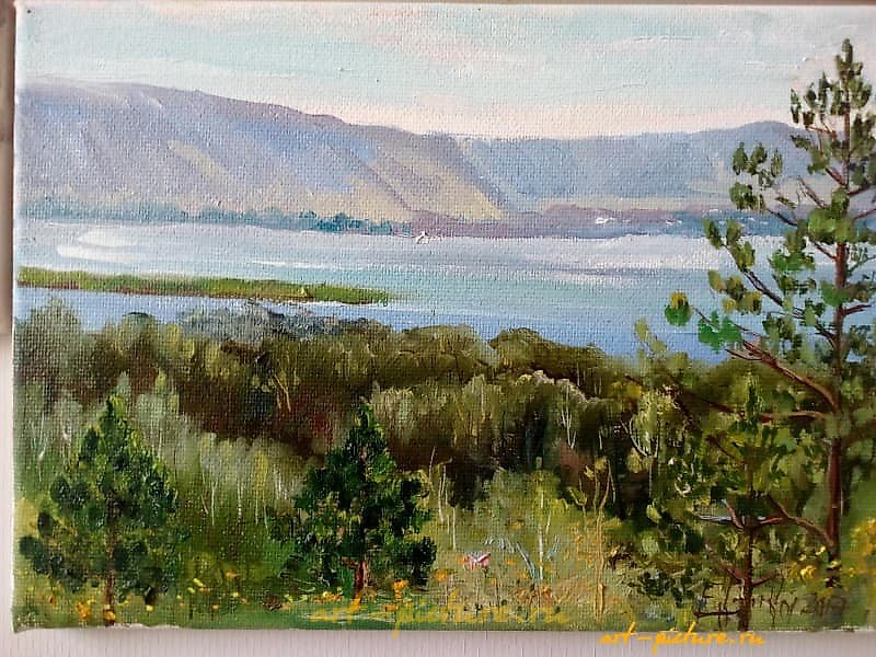 The Volga Landscape "Tsarevshchina" Canvas, oil