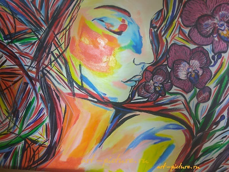 女性 梦想 油画，画布