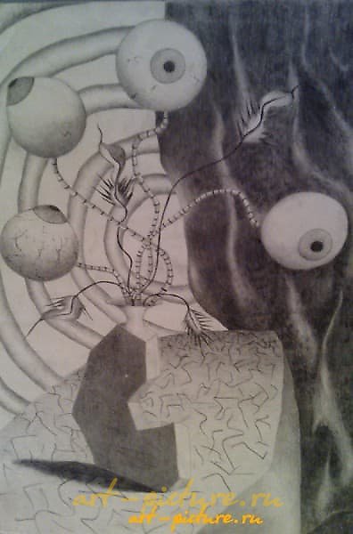 眼睛 纸 张，铅笔