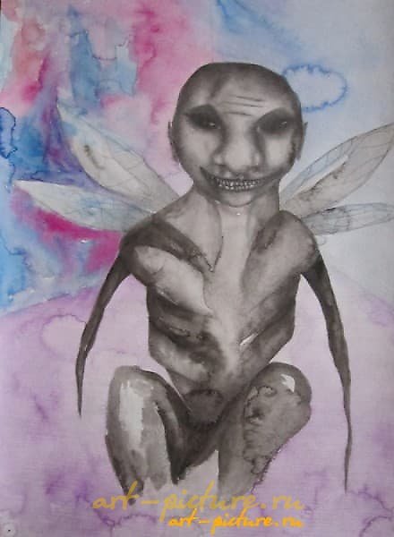 "Moth watercolor, pencil, watercolor paper"