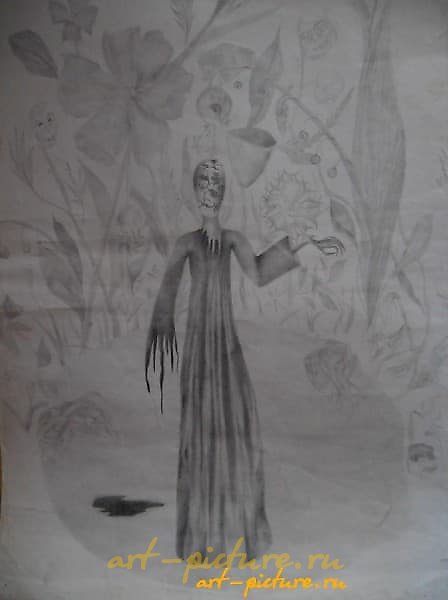 The translation of "Цветение бумага, карандаш" into English is "Blooming paper, pencil."