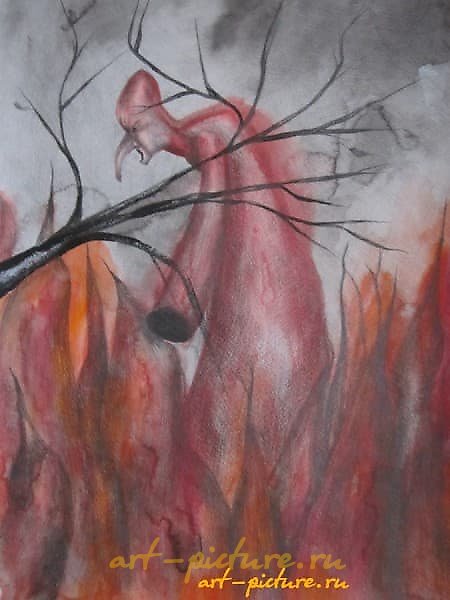 "Fire watercolor, pencil, watercolor paper"