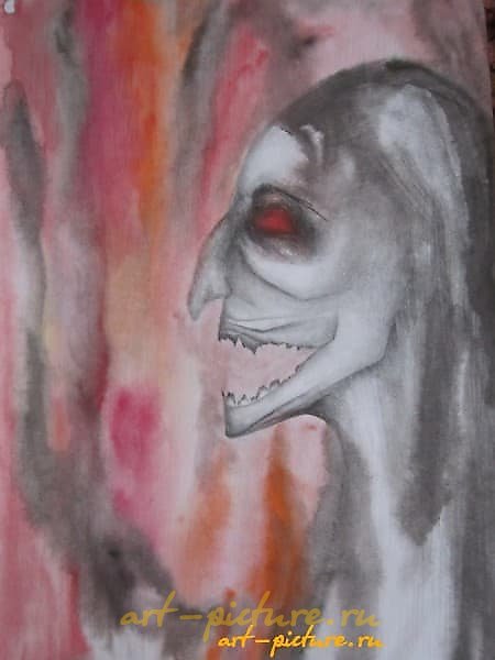"Fear watercolor, pencil, watercolor paper."