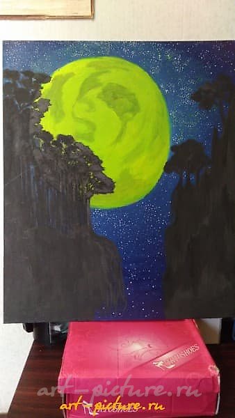 "Yellow Planet Canvas, acrylic, enamel"