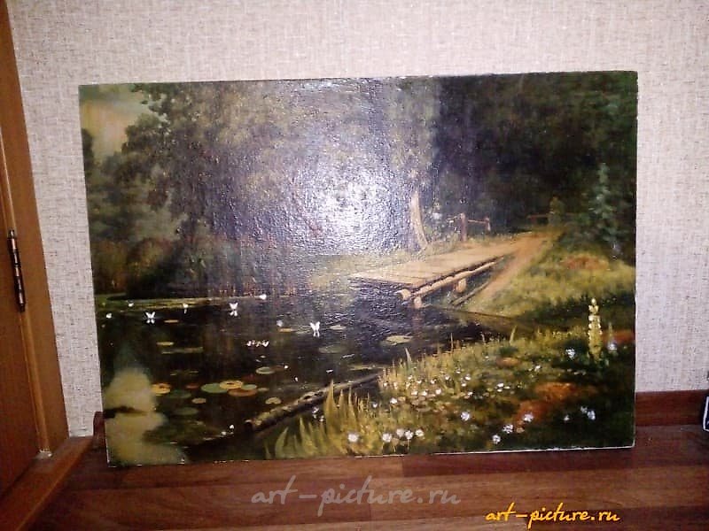 The translation of "Масло-холст" into English is "Oil on canvas."