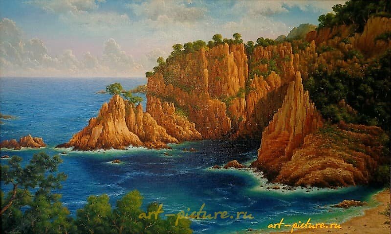 The translation of "Бухта счастья холст масло" into English is "Cove of happiness canvas oil."