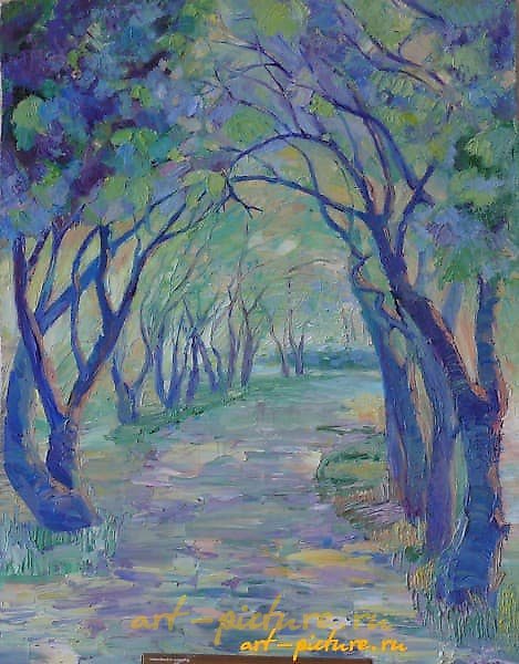 卡通小巷，油画