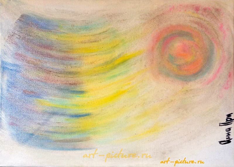 "Emergence. Canvas, oil, sand."