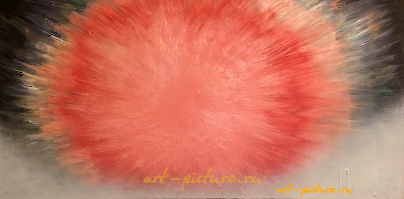 The text translates to: "Creature Canvas, oil, enamel."