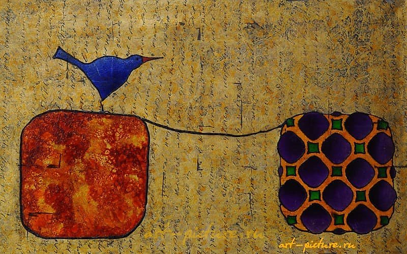 № 69 canvas, gold, acrylic, varnishes, mixed media