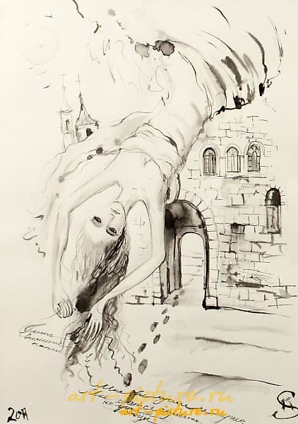 第一场雪 (First snow) 纸，墨水 (paper, ink)