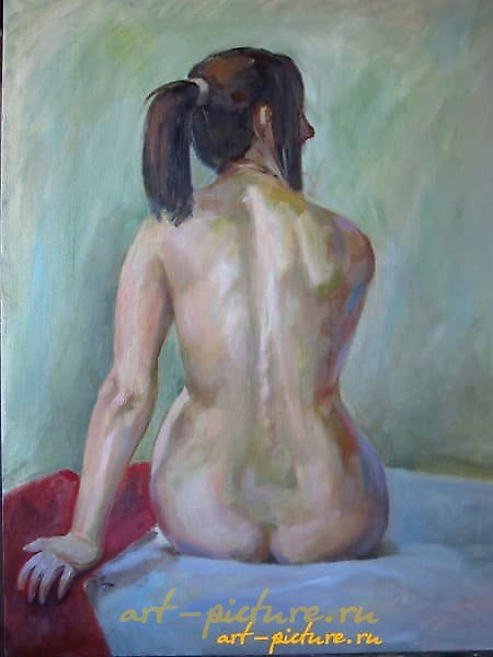 Morning. In bed. Canvas, oil.