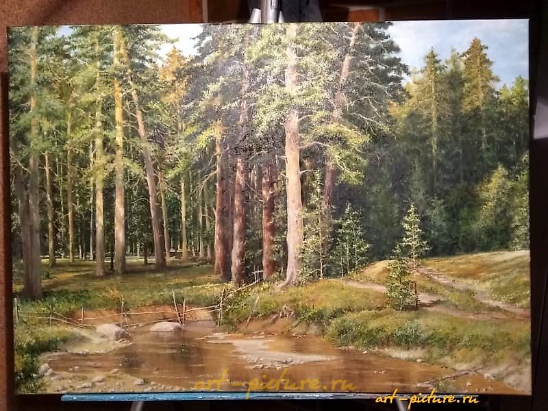 The translation of "Корабельная роща Масло холст" into English is "Ship Grove Oil Canvas."