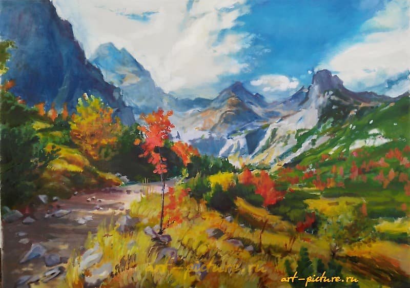 奥地利山脉 油画