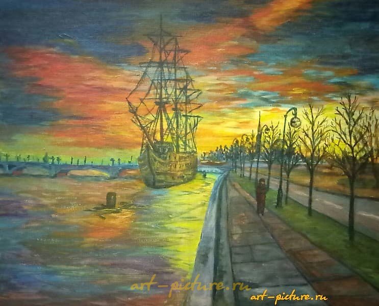 The translation of "Встреча Холст, акрил" into English is "Meeting Canvas, acrylic."