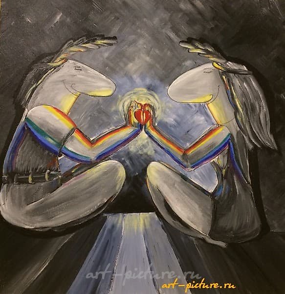 "About Love Canvas on a stretcher, acrylic, liner"