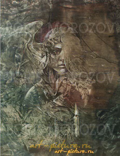 " crying angel" Paper/Tracing paper / Watercolor