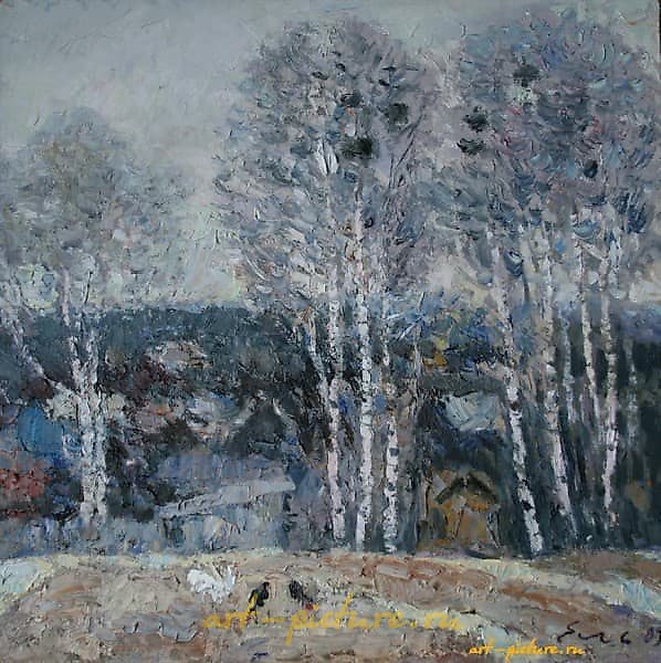 春天。画布，油画。60 x 60 厘米