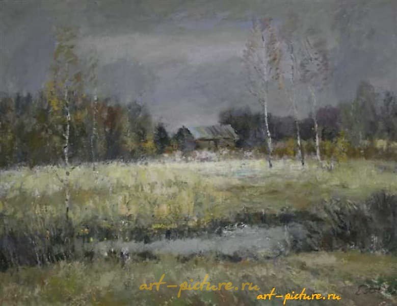 晚秋。画布，油画。70 x 90 厘米
