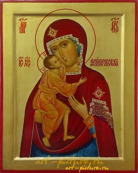 The icon of the Mother of God Theodorovskaya. Icon board with a ark, canvas, primer (levkas), gilding, tempera, varnish.