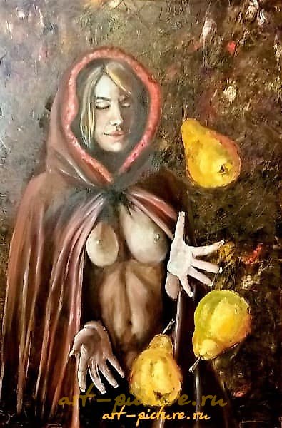 女主人梨油，画布