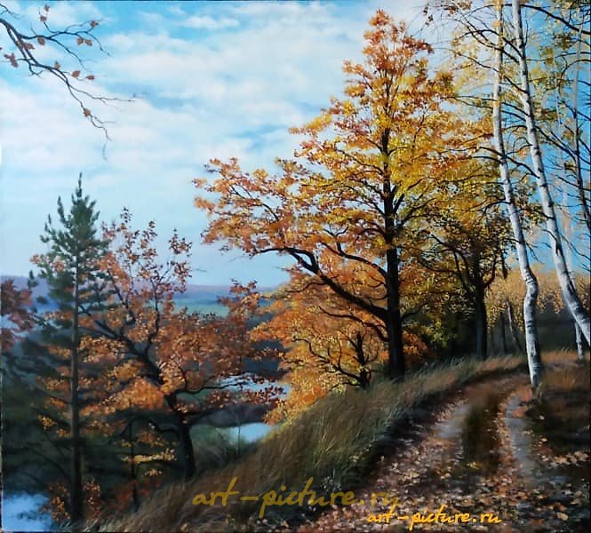 秋季道路 油画，画布