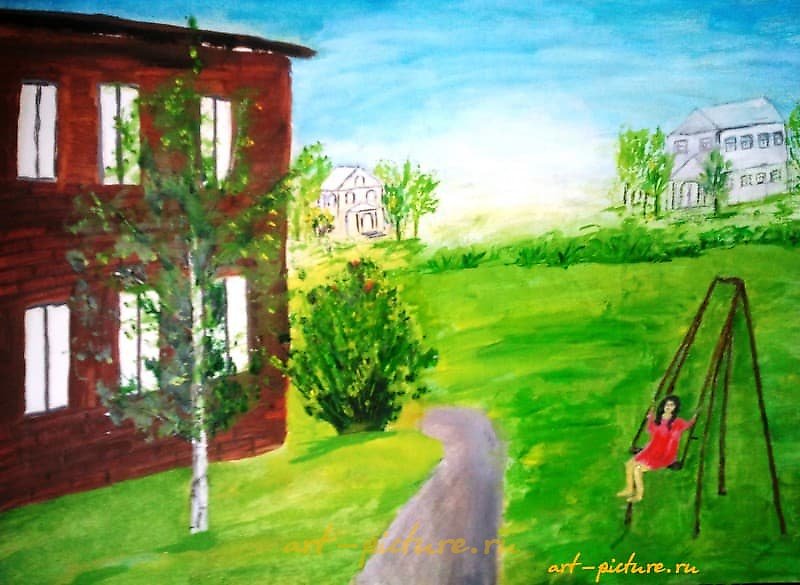 The translation of "Старые дачи Бумага, масло" into English is "Old dachas Paper, oil".