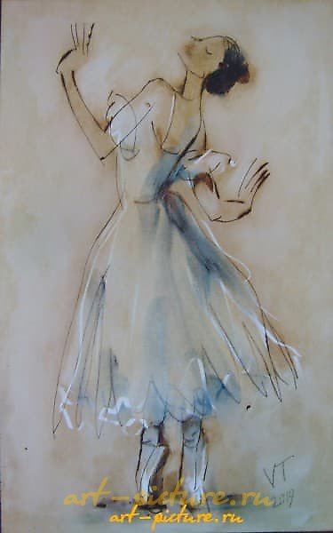 The translation of "балерина в белом масло, картон" into English is "ballerina in white oil, cardboard."