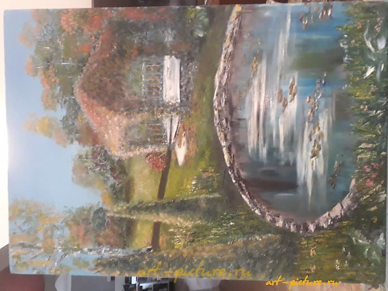 "Autumn in Gorshkovo Oil on canvas on stretcher"