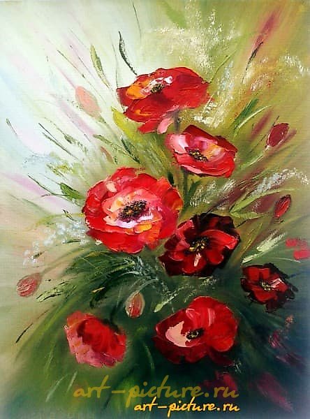 "Shining Poppies oil, canvas"