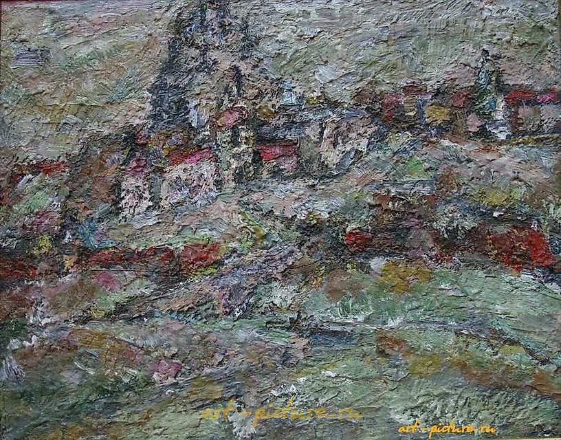 Smolensk, Blagoveshchenskaya St. Cardboard, oil. 40 x 50 cm.