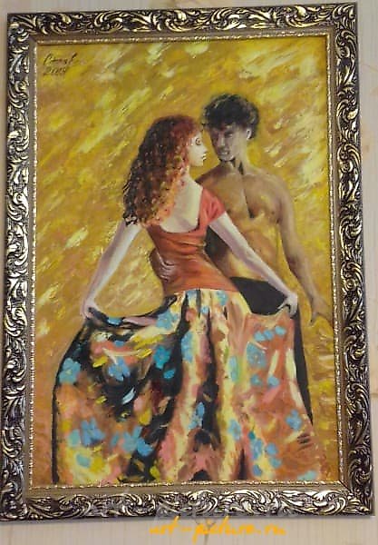 "Tango for Two Canvas, oil, masthead"