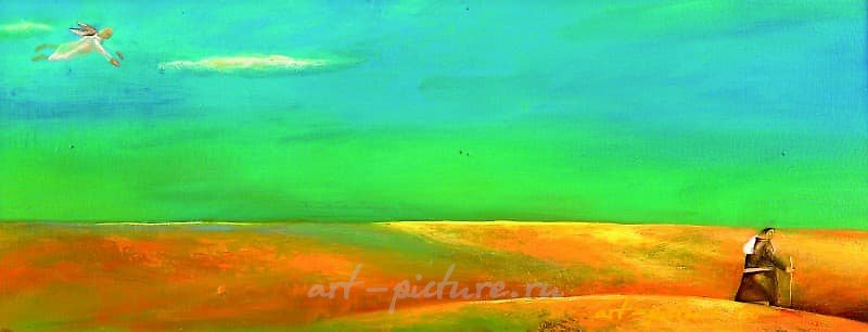 The translation of the text "Странник Холст .масло" into English is "Wanderer Canvas .oil."