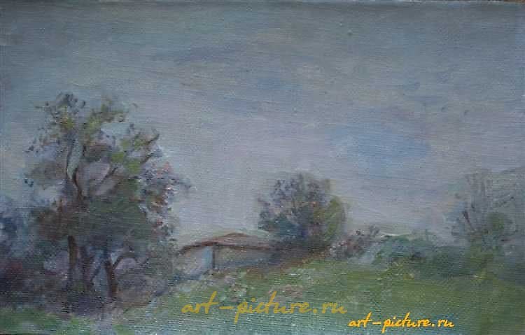 The translation of "Вид с бугра" into English is "View from the hill."