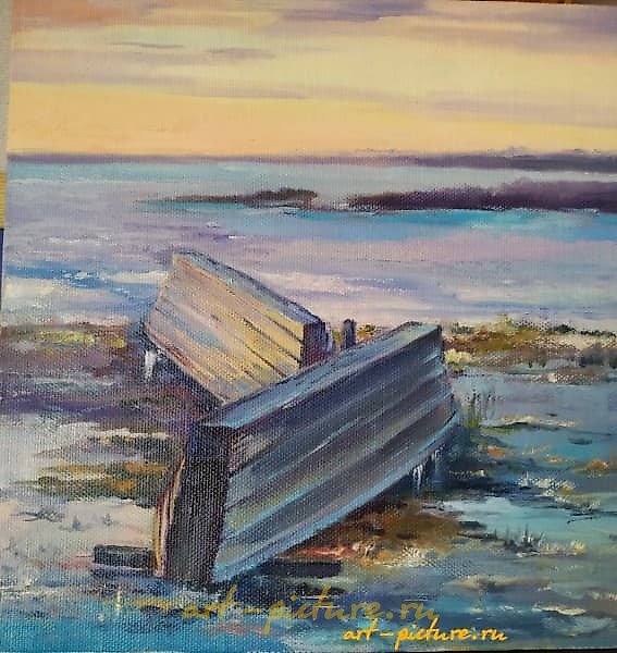 德里维亚塔。日落。油画，画布