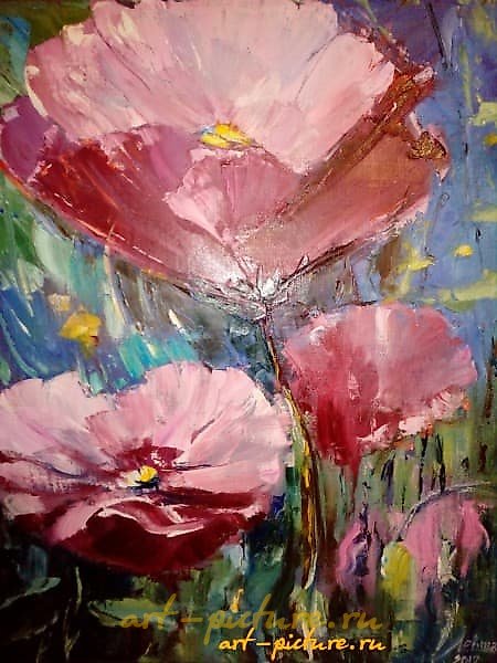 "Flowers of Poppy, canvas"