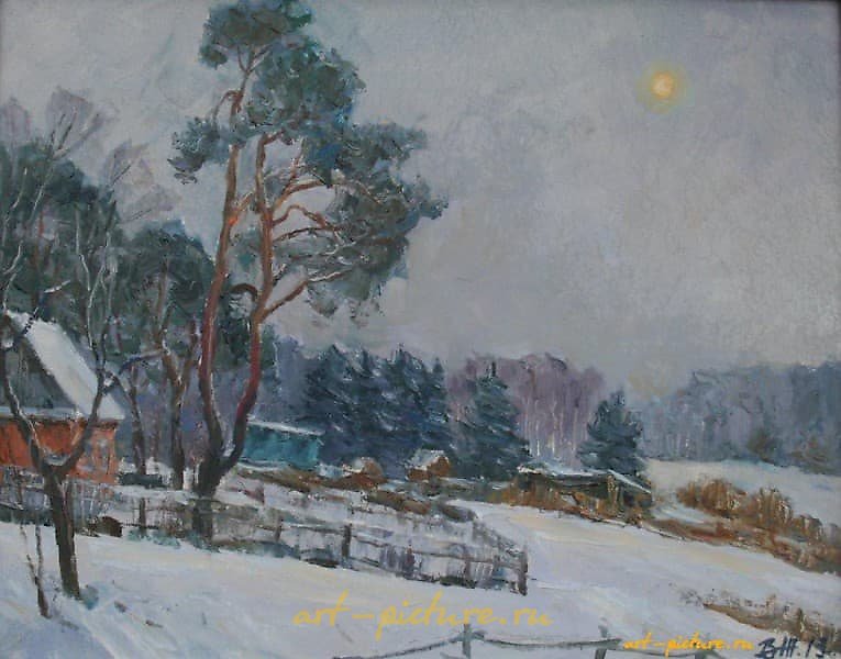 Cloudy day. Canvas, oil. 40 x 33 cm.