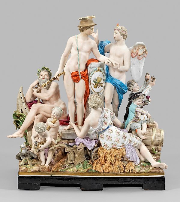 Фигурная группа из Майссена: аллегория Саксонии и ее богатства.