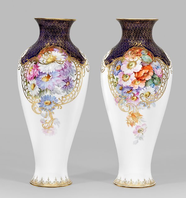 Декоративные вазы Мейссен в стиле Проф. Юлиуса Эдуарда Браунсдорфа