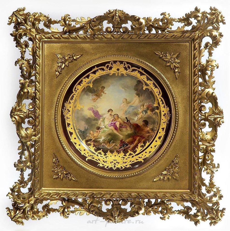 Royal Vienna Porcelain , MONUMENTAL FRAMED MUSEUM QUALITY ROYAL VIENNA CHARGER