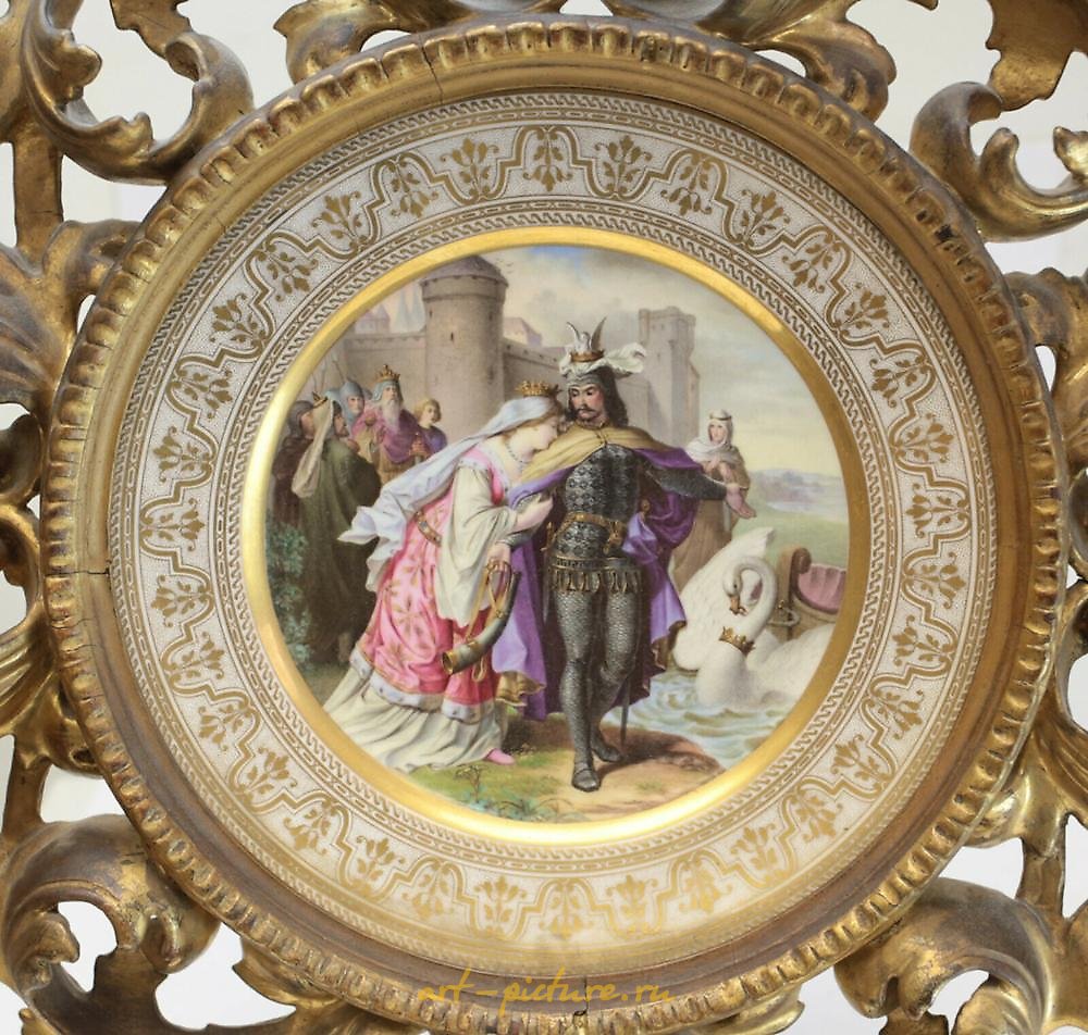 Royal Vienna Porcelain , Royal Vienna Cabinet Plate Lohengrin's Abschied, c1900