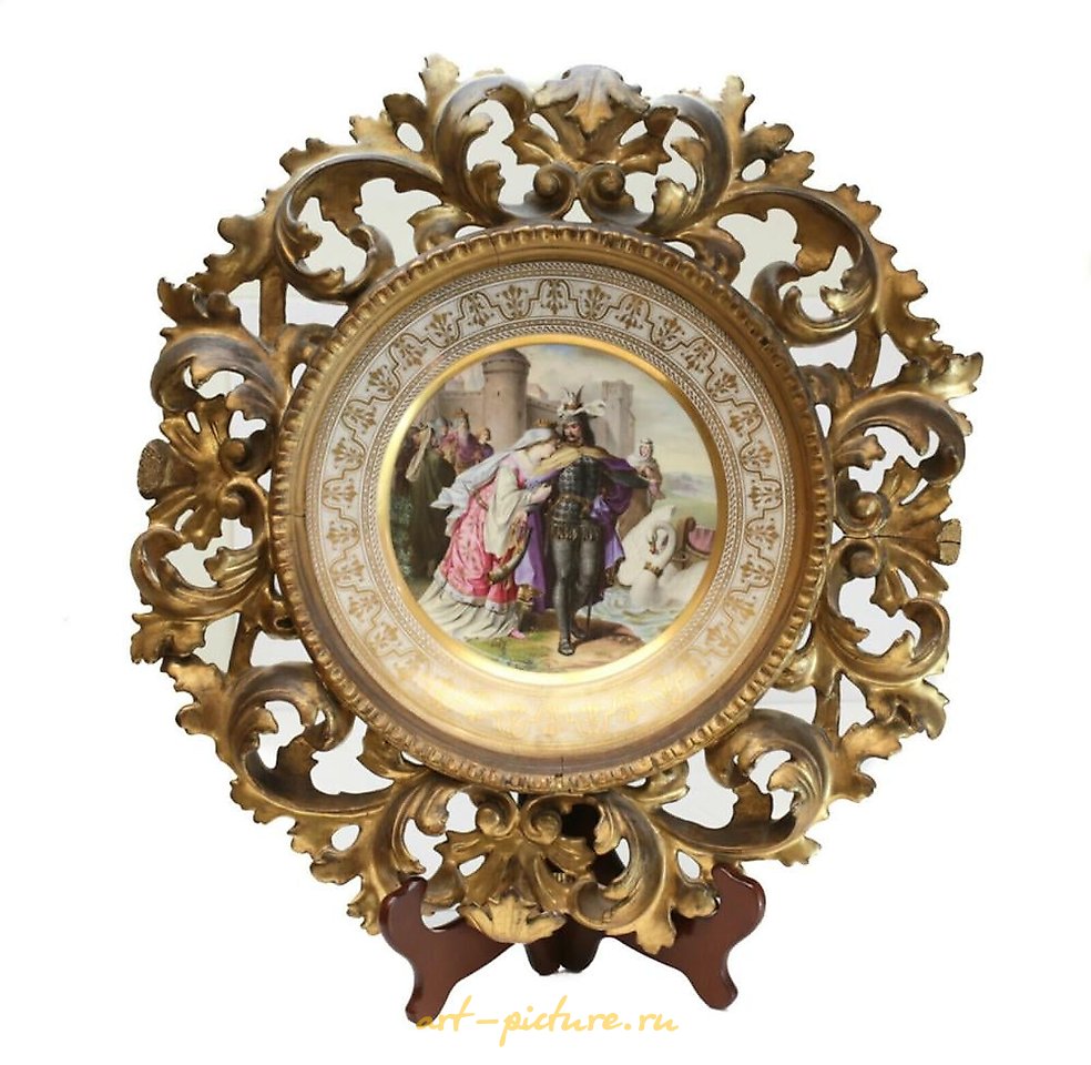 Royal Vienna Porcelain , Royal Vienna Cabinet Plate Lohengrin's Abschied, c1900