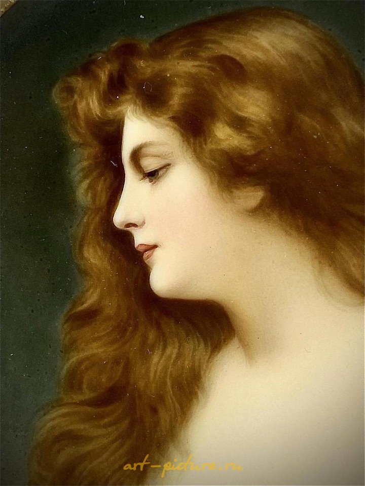 Royal Vienna , Фарфоровая тарелка с подписью Вагнера, 1900 год