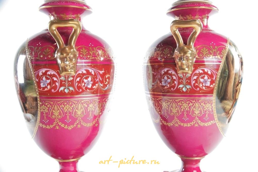 维也纳皇家瓷器 , 维也纳皇家瓷盘，艺术家签名瓦格纳。