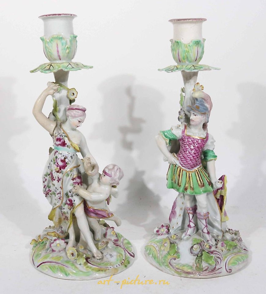 Royal Vienna Porcelain , Six Meissen Porcelain Small Figurines