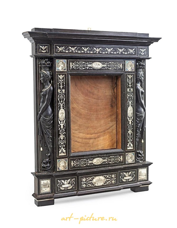 Royal Vienna Porcelain , GIOVANNI BATTISTA GATTI SMALL EBONY FRAME WITH IVORY INLAYS ...