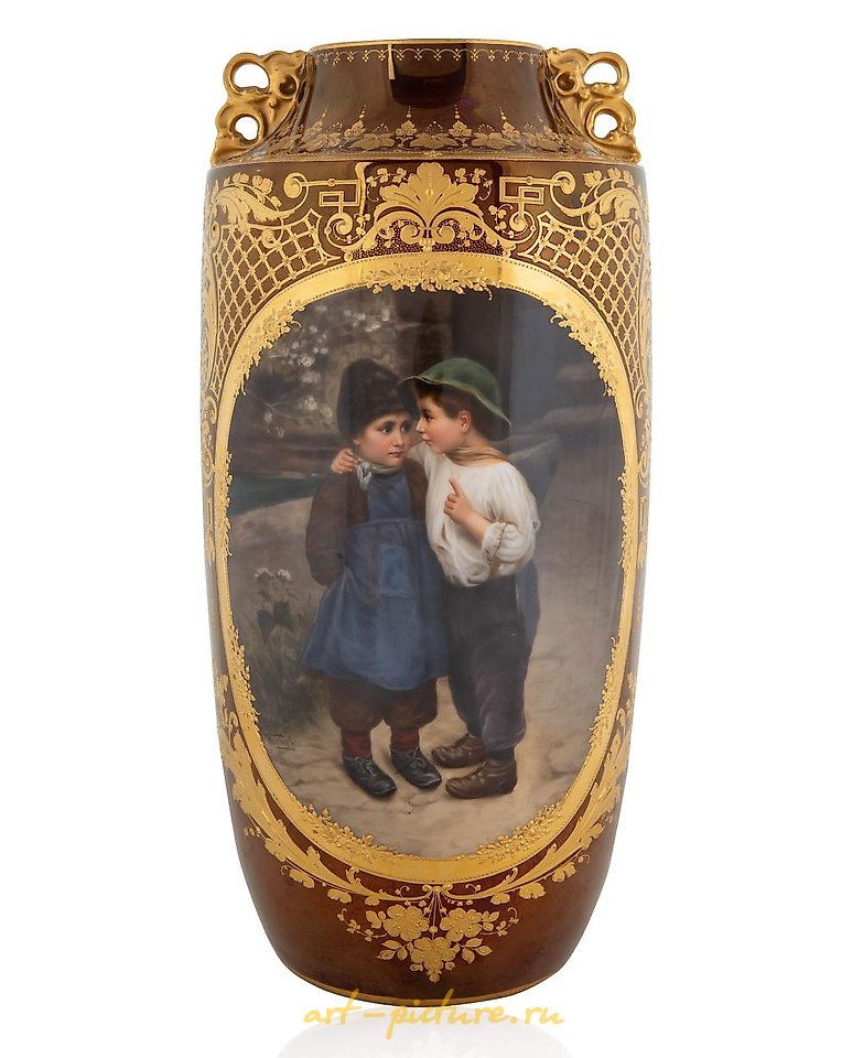 Royal Vienna Porcelain , A ROYAL VIENNA STYLE PORCELAIN VASE, EIN GEHEIMNIS, PAINTED ...